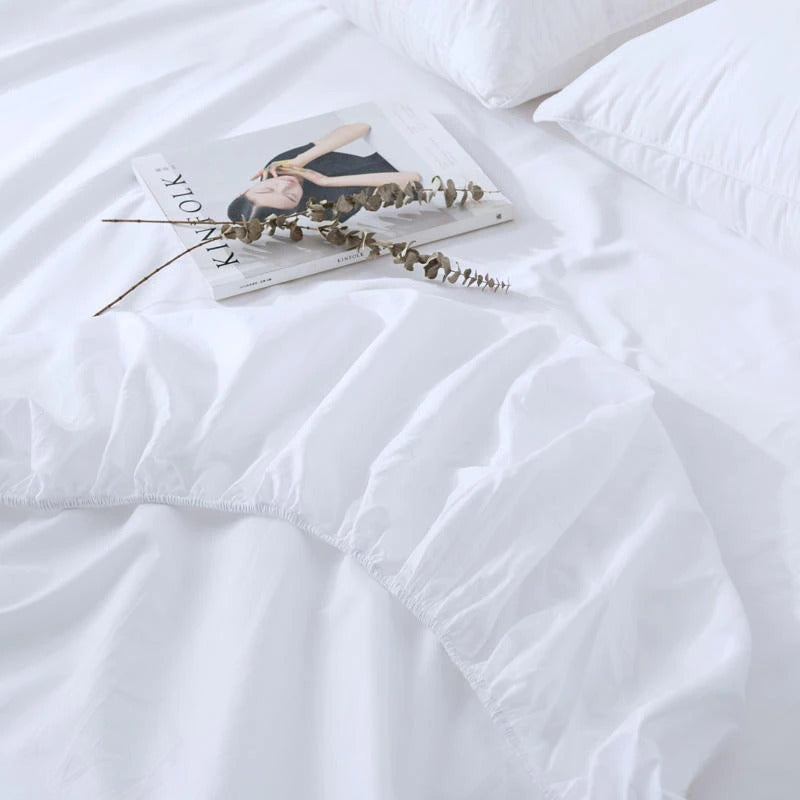 Degella Grey (Pink, Aqua Green) Stripe Egyptian Cotton Luxury White Bedding Set (Copy)