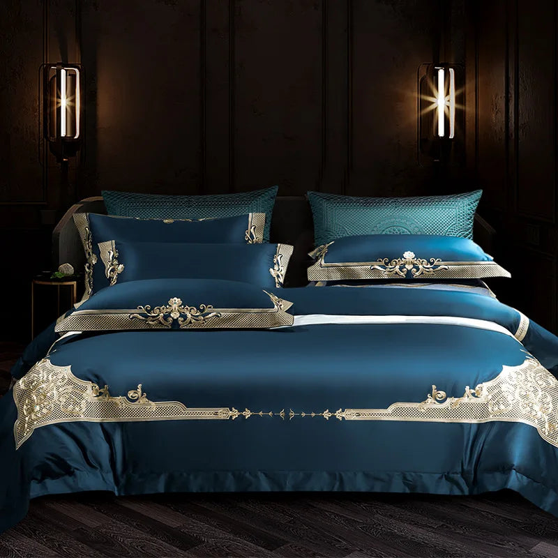 Cleopatra White Luxury Egyptian Cotton Bedding Set