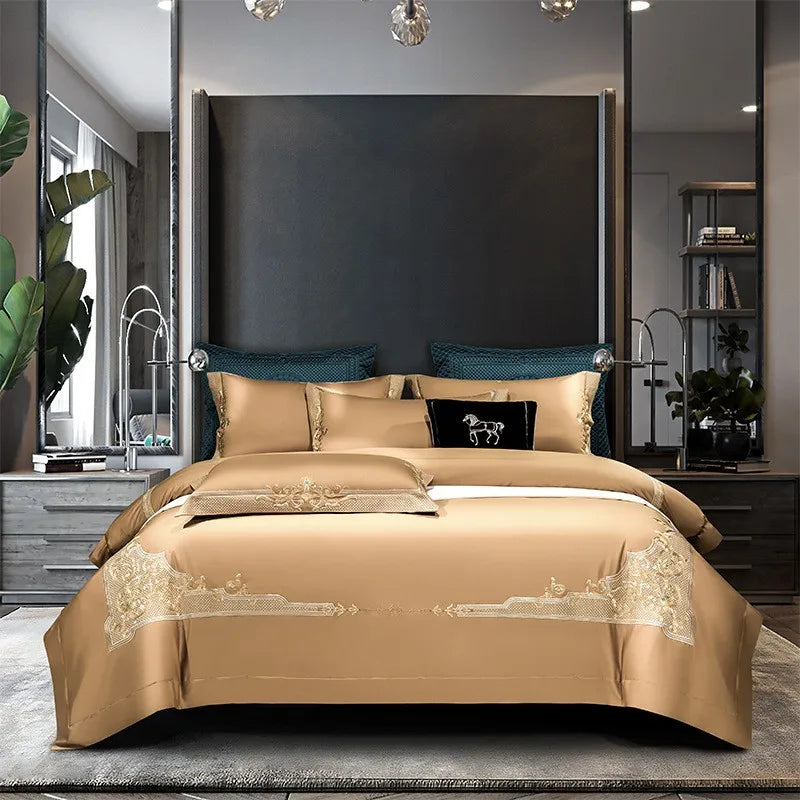 Cleopatra Dark Blue Luxury Egyptian Cotton Bedding Set
