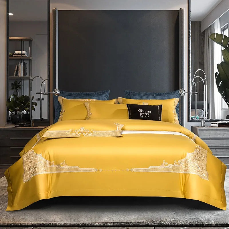 Cleopatra Dark Blue Luxury Egyptian Cotton Bedding Set