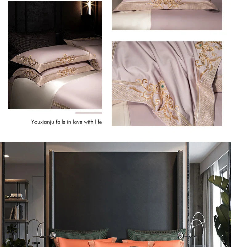 Cleopatra White Luxury Egyptian Cotton Bedding Set
