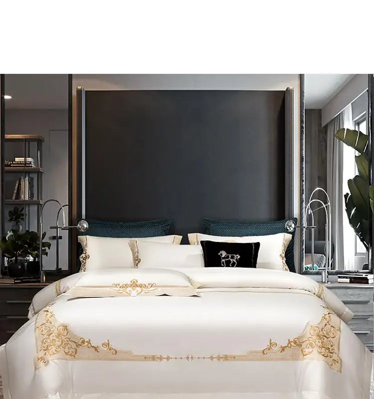 Cleopatra Puce Red Luxury Egyptian Cotton Bedding Set