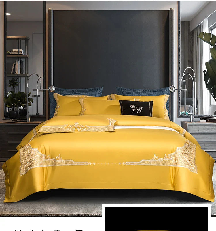 Cleopatra White Luxury Egyptian Cotton Bedding Set