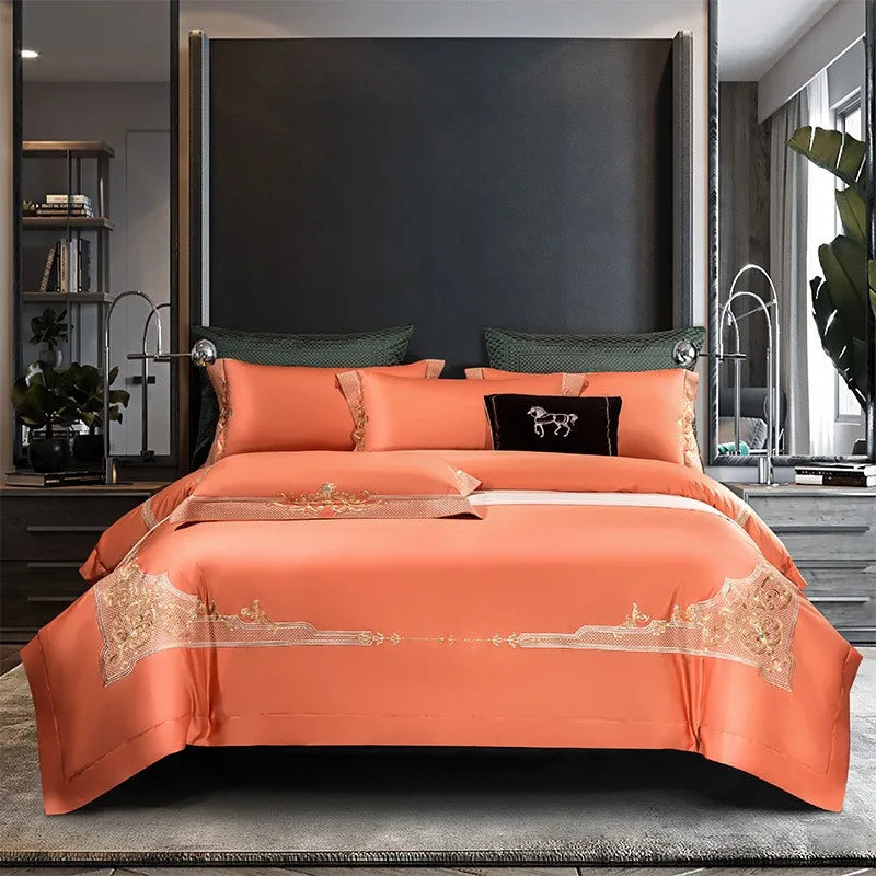 Cleopatra Dark Blue Luxury Egyptian Cotton Bedding Set