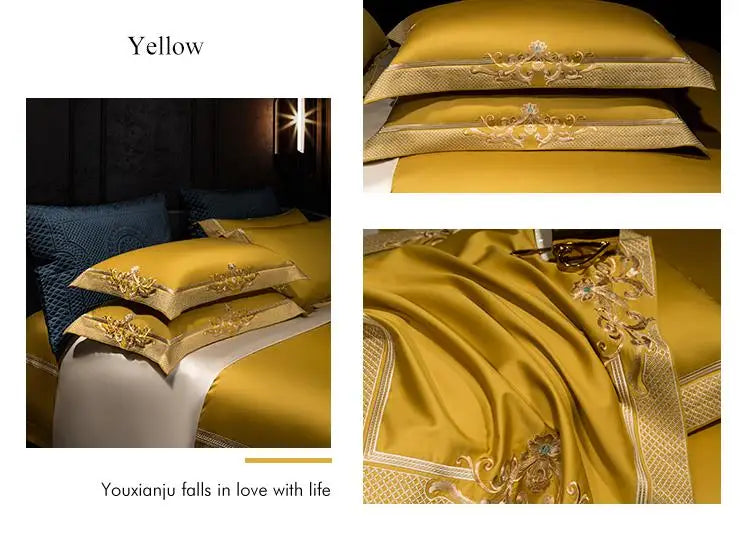 Cleopatra White Luxury Egyptian Cotton Bedding Set