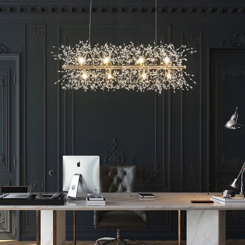 Alice Dandelion Double-Sided Rectangle Crystal Chandelier