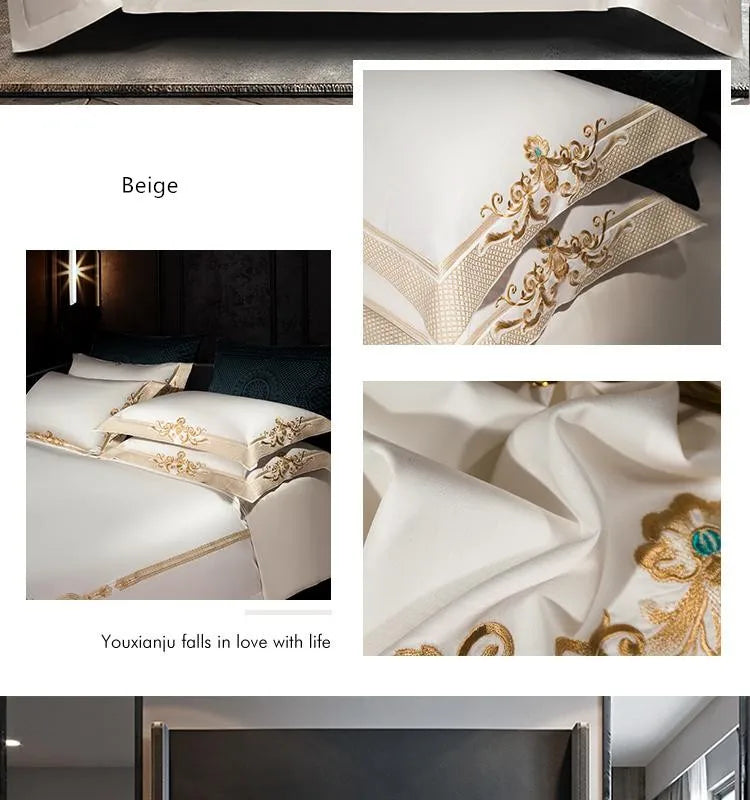 Cleopatra Dark Blue Luxury Egyptian Cotton Bedding Set