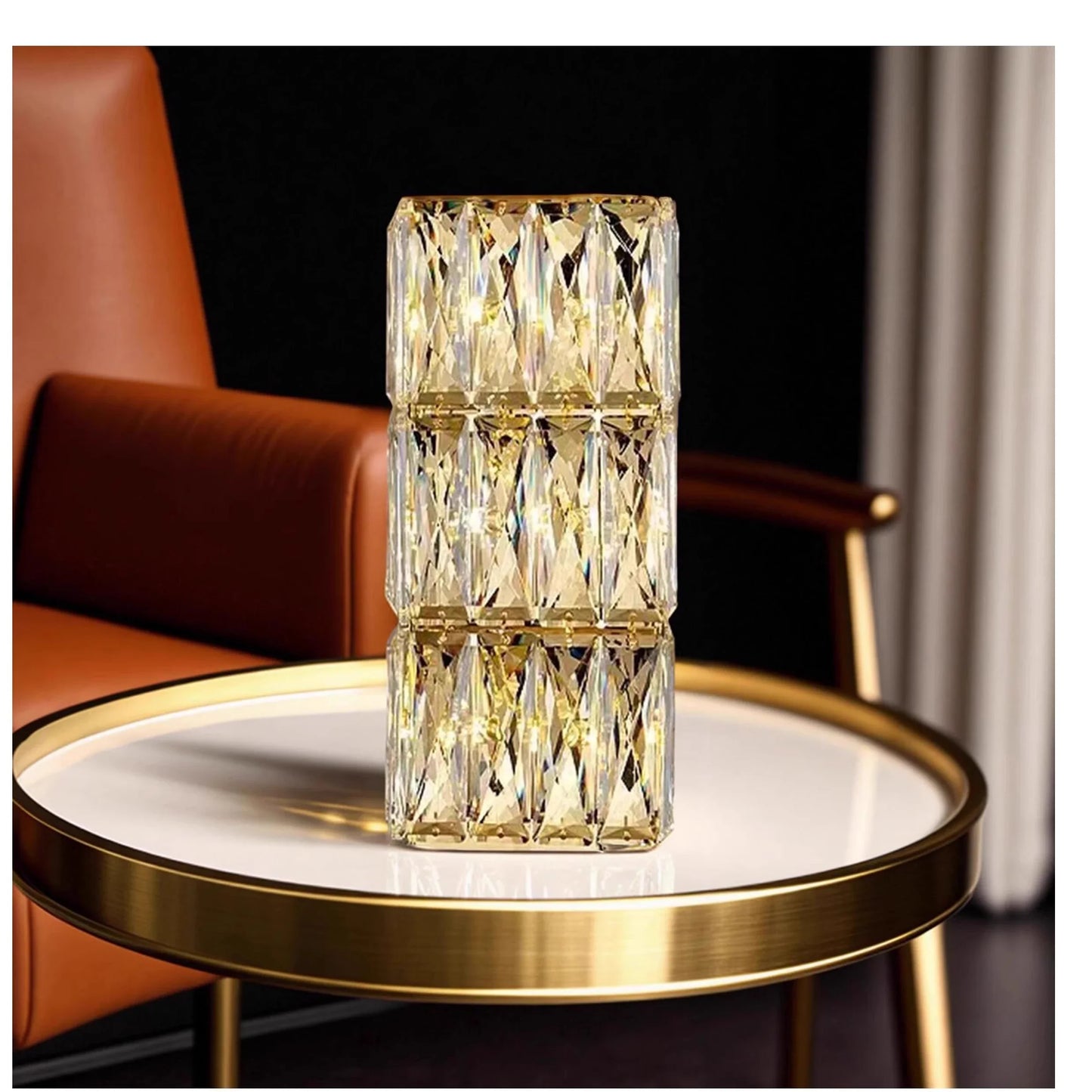Modern Gold Chrome Crystal Wall Light
