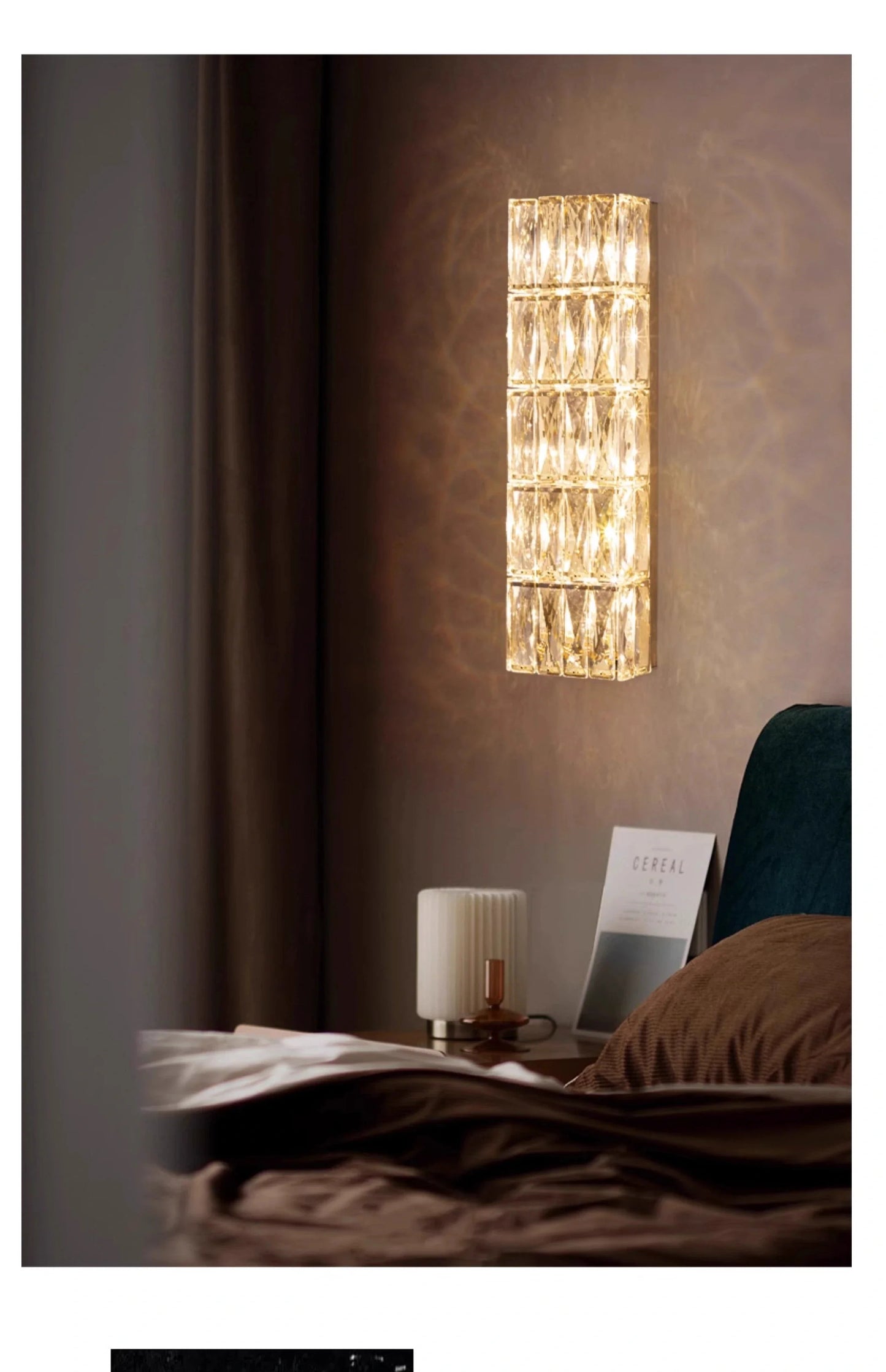 Modern Gold Chrome Crystal Wall Light
