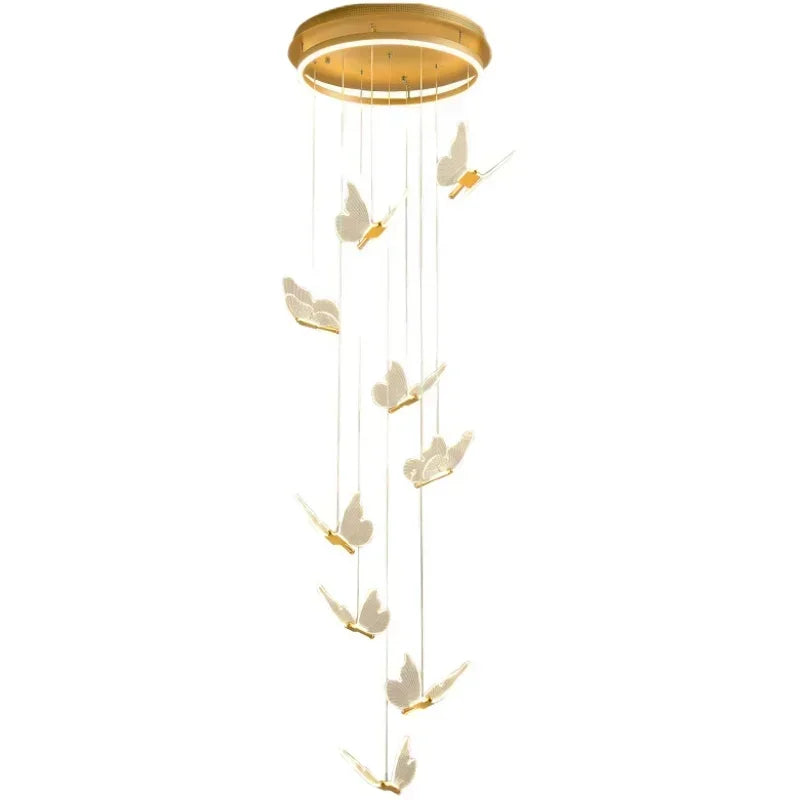 Jenna 3D-Butterfly Spiral Iron And Acrylic Chandelier