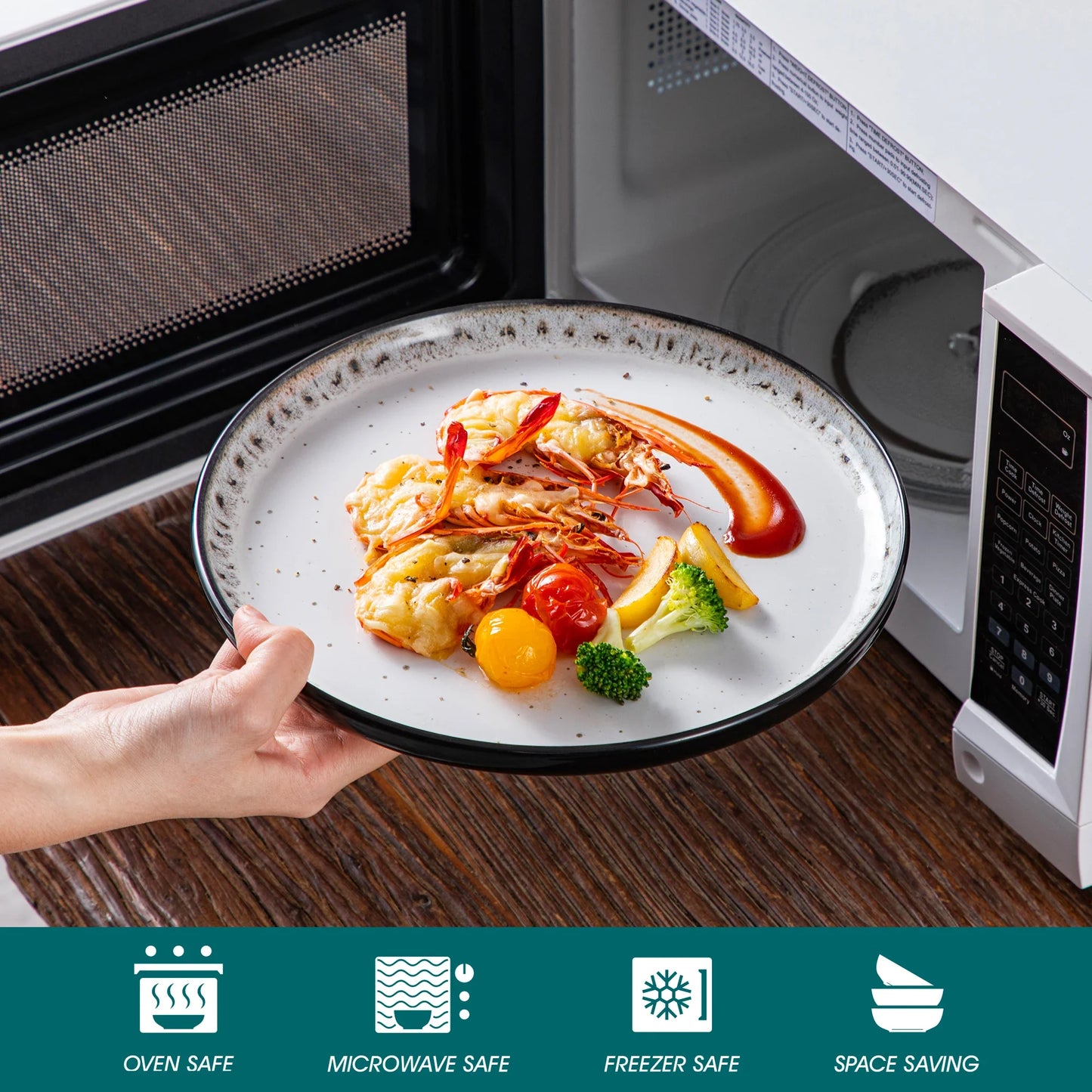 White Black Ceramic Plate Sets