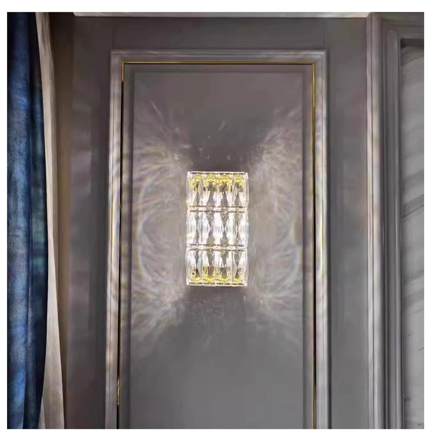 Modern Gold Chrome Crystal Wall Light
