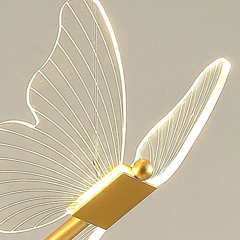 Jenna 3D-Butterfly Spiral Iron And Acrylic Chandelier
