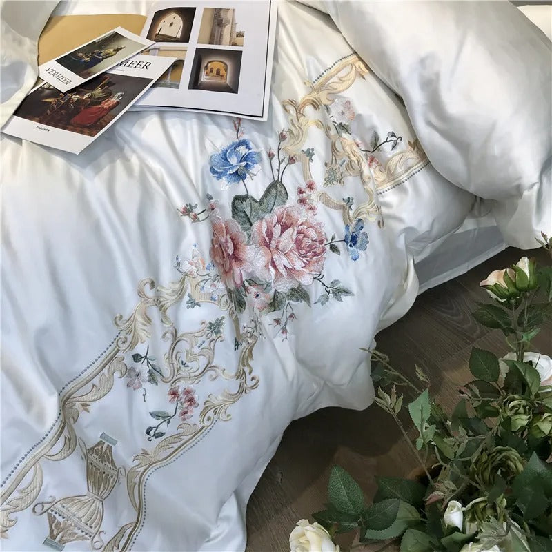 Destiny Blossom Embroidered Bedding Set