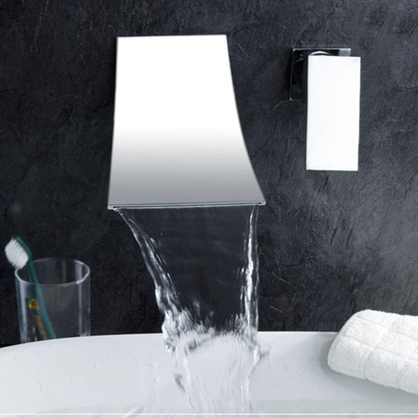 Leon - Chrome Wall Mount Waterfall Flow Single Handle Faucet