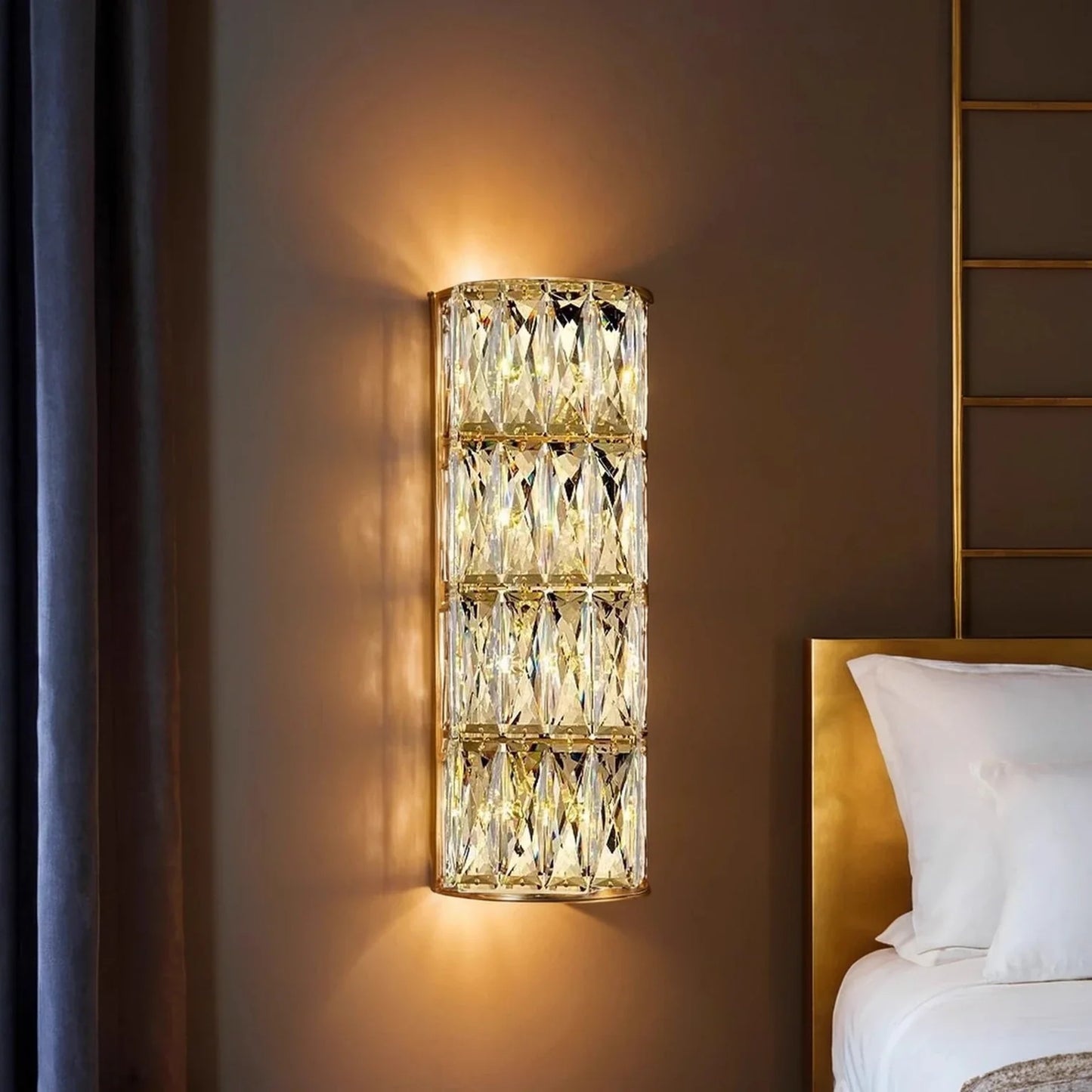 Modern Gold Chrome Crystal Wall Light