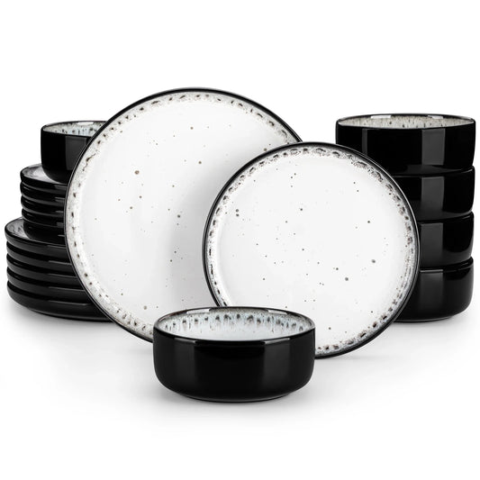 White Black Ceramic   Plate Sets