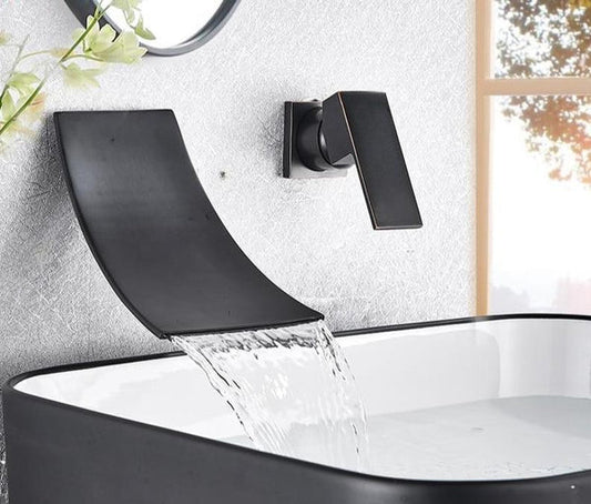 Leon - Chrome Wall  Mount Waterfall Flow  Single Handle Faucet